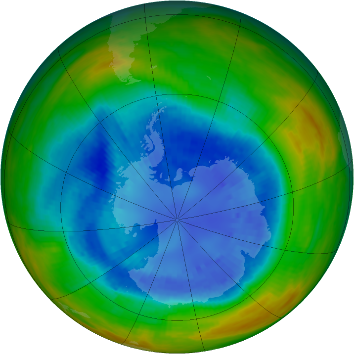 Antarctic ozone map for 03 September 1989